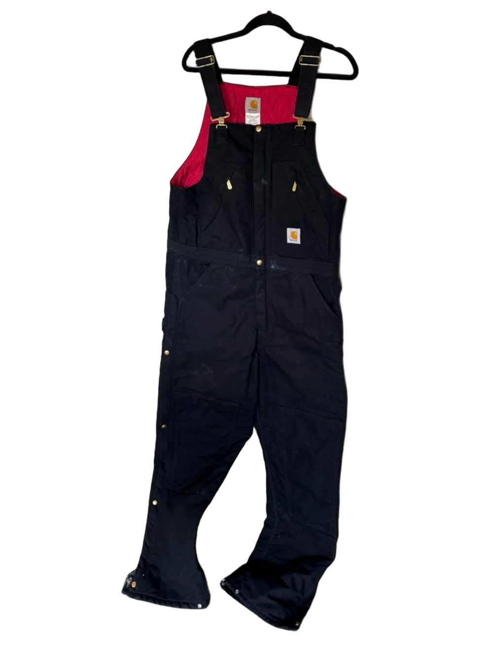 Carhartt Lined Black Bib Overalls